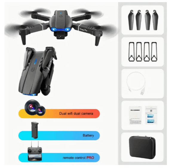Foldable Quadcopter Drone with HD Dual Cameras - Wireless Remote Control product image (11)