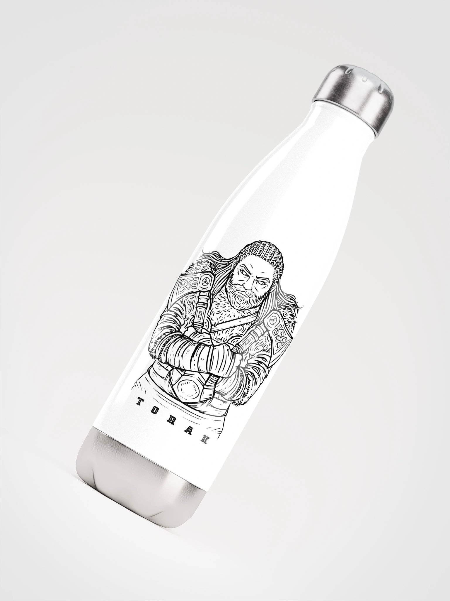"Black Character" White Stainless Steel Water Bottle product image (4)