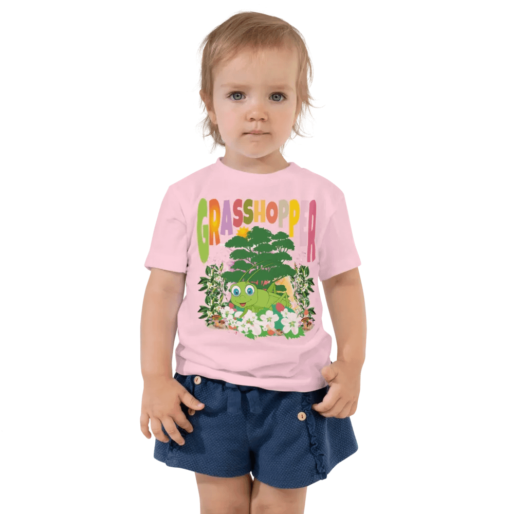 Grasshopper Colorful Funny Cute Bella + Canvas Toddler T-Shirt – Funny Shirt for Kids product image (1)
