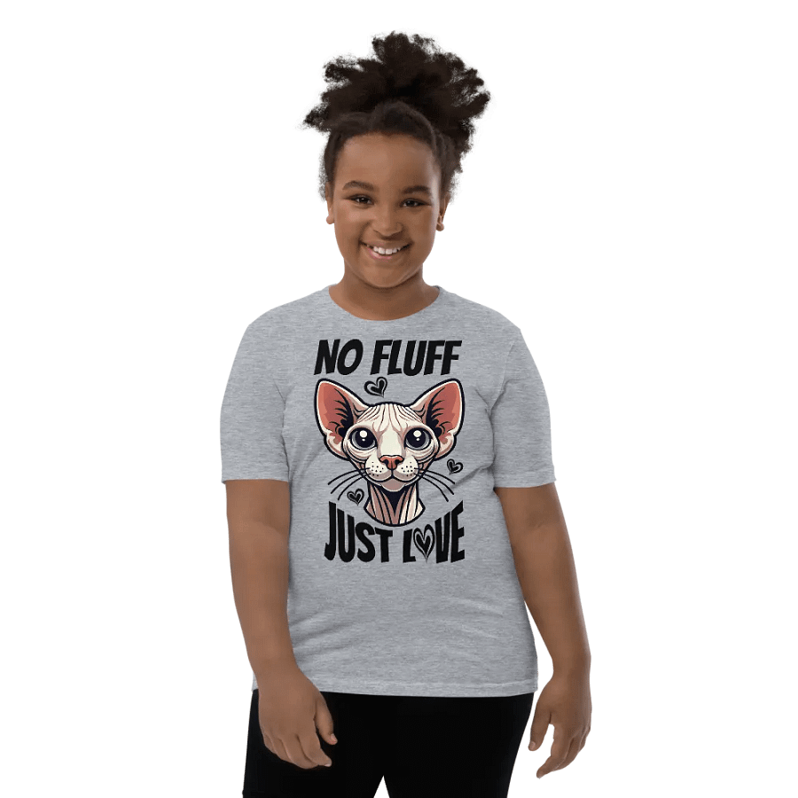 No Fluff, Just Love - Whimsical Sphynx Youth T-Shirt product image (41)