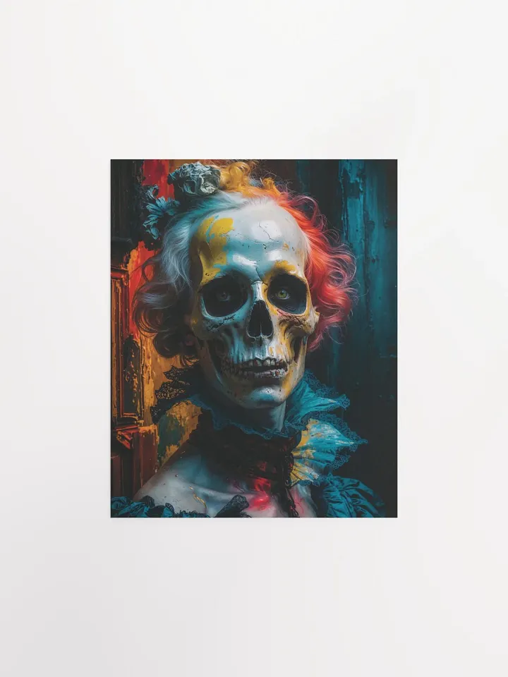 Curly-Haired Skull Print Poster product image (3)