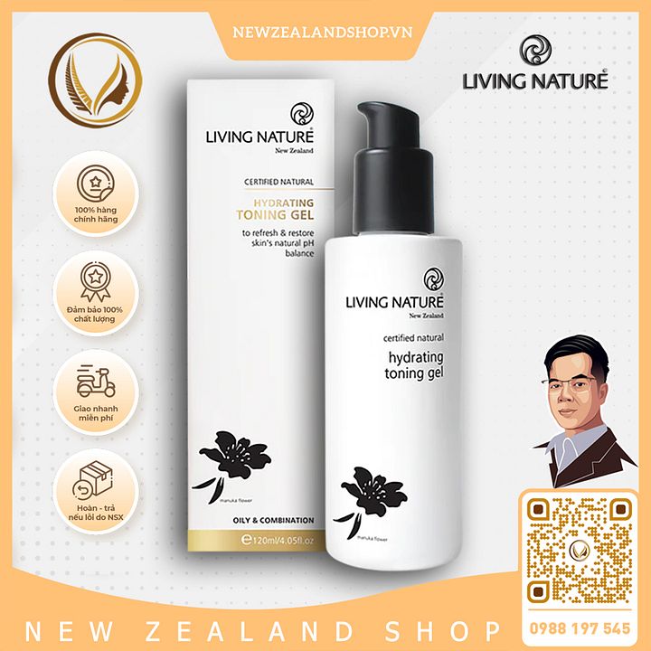 Gel dưỡng ẩm, kiểm soát nhờn Living Nature Hydrating Toning Gel 120ml product image (1)