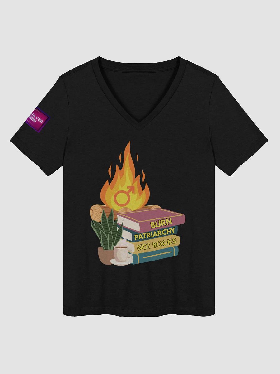 Burn Patriarchy Not Books V Neck product image (13)