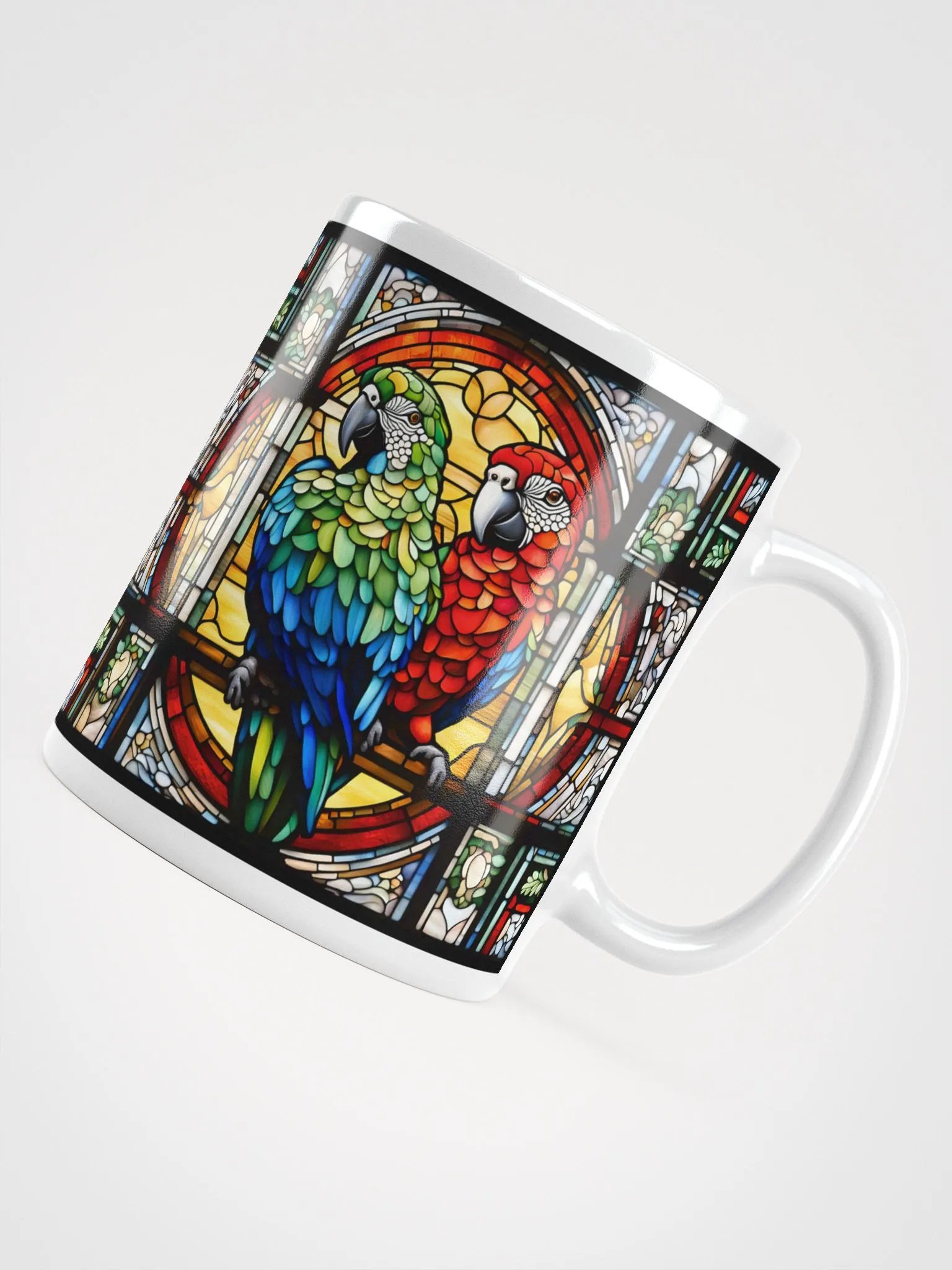 #003 - Macaw Sweethearts Stained Glass Mug product image (7)