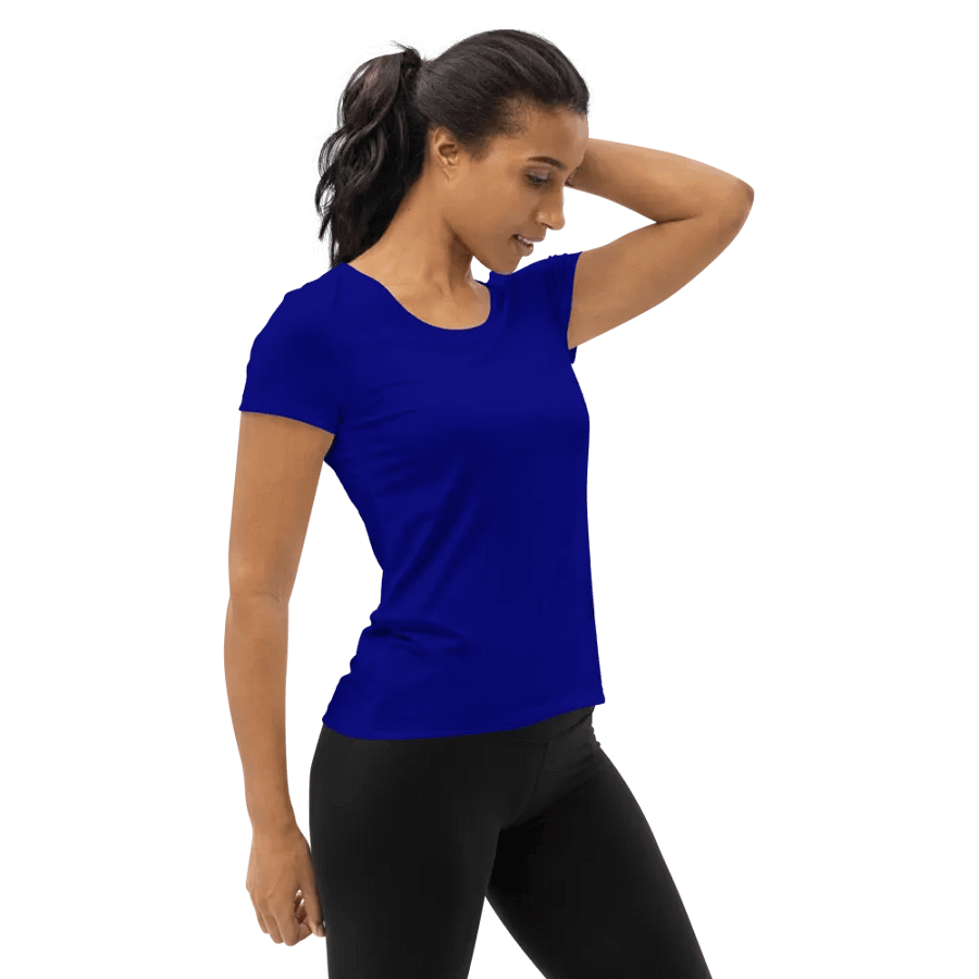 Plain Color Navy Blue Athletic T-Shirt product image (4)
