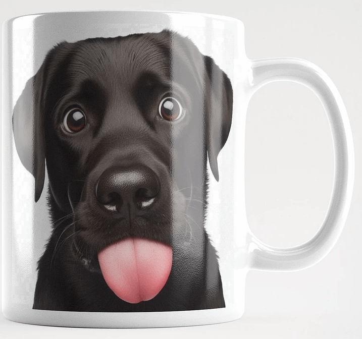 Rude Black Labrador #Humorous Glossy Mug - White product image (1)