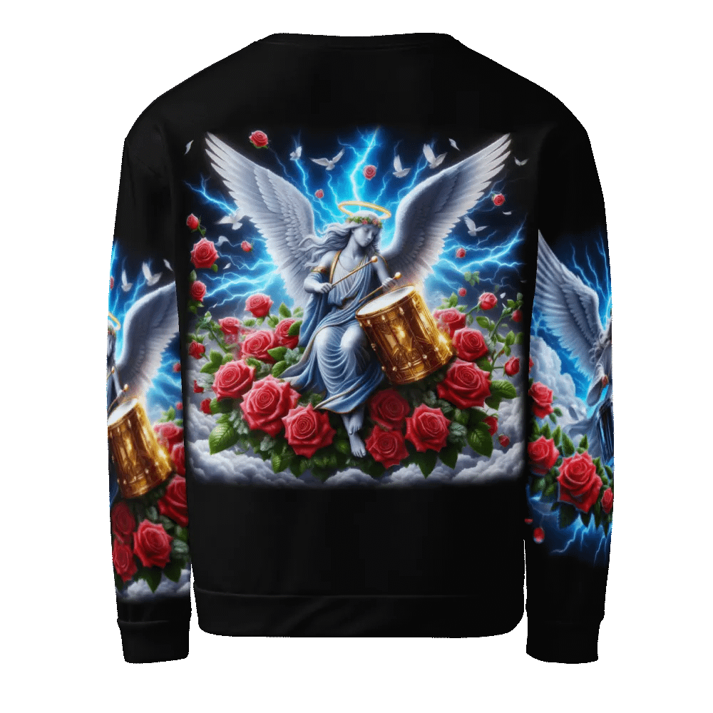 Angels making Music with a Drum - All-Over Unisex Sweatshirt #12 product image (2)