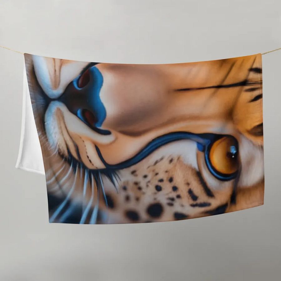 Big Cat Cheetah Face Throw Blanket product image (11)