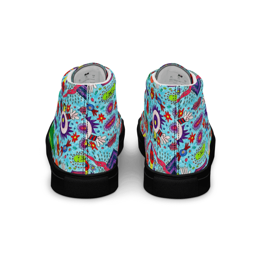 Abstract Doodle Characters Ladies High Top Canvas Shoes product image (10)