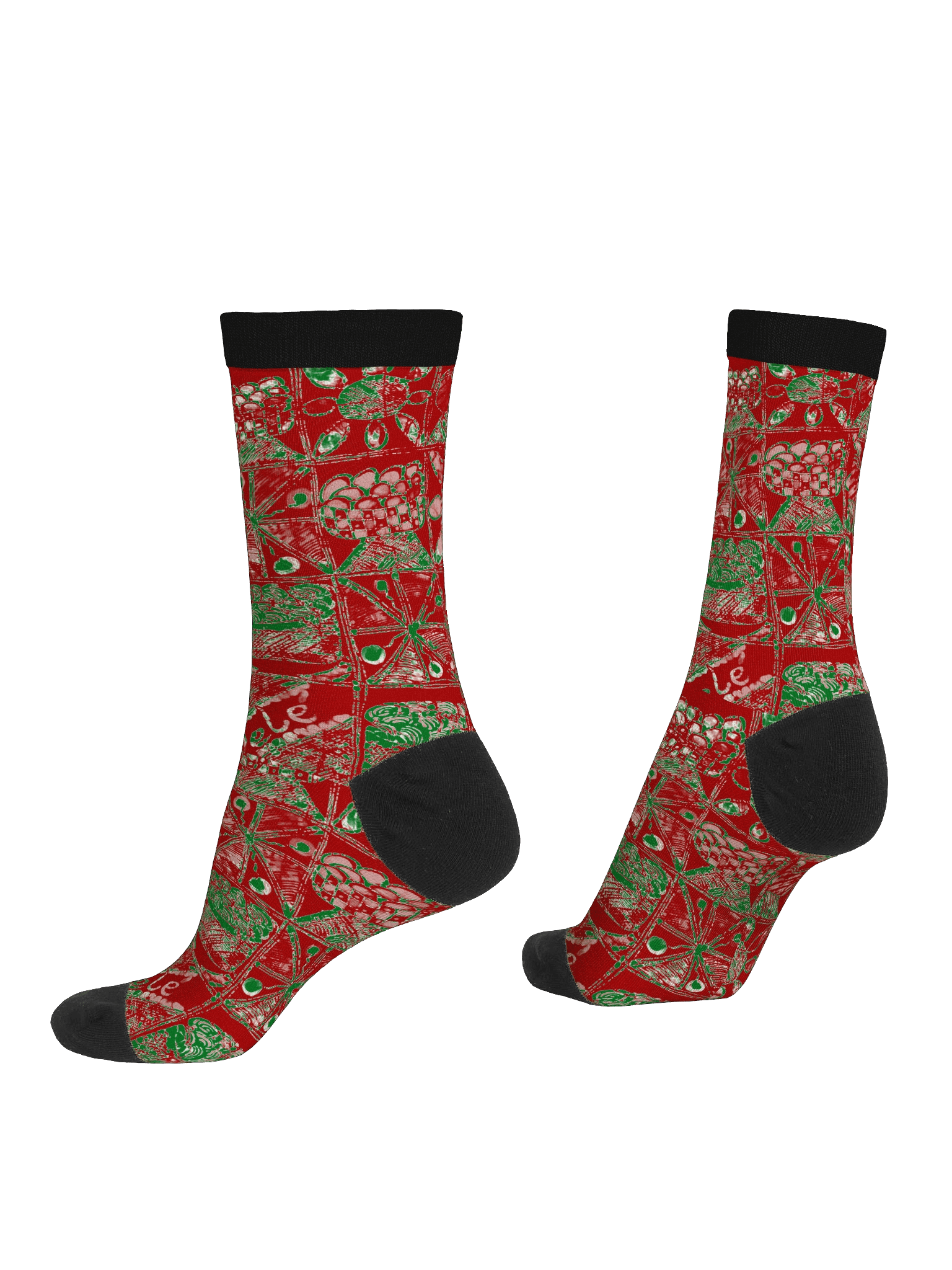 Christmas Festivity Print EcoArt Crew Socks product image (4)
