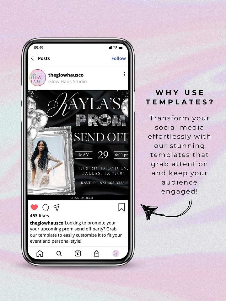 Prom Send Off Celebration Event Flyer - Customizable Canva Template product image (2)