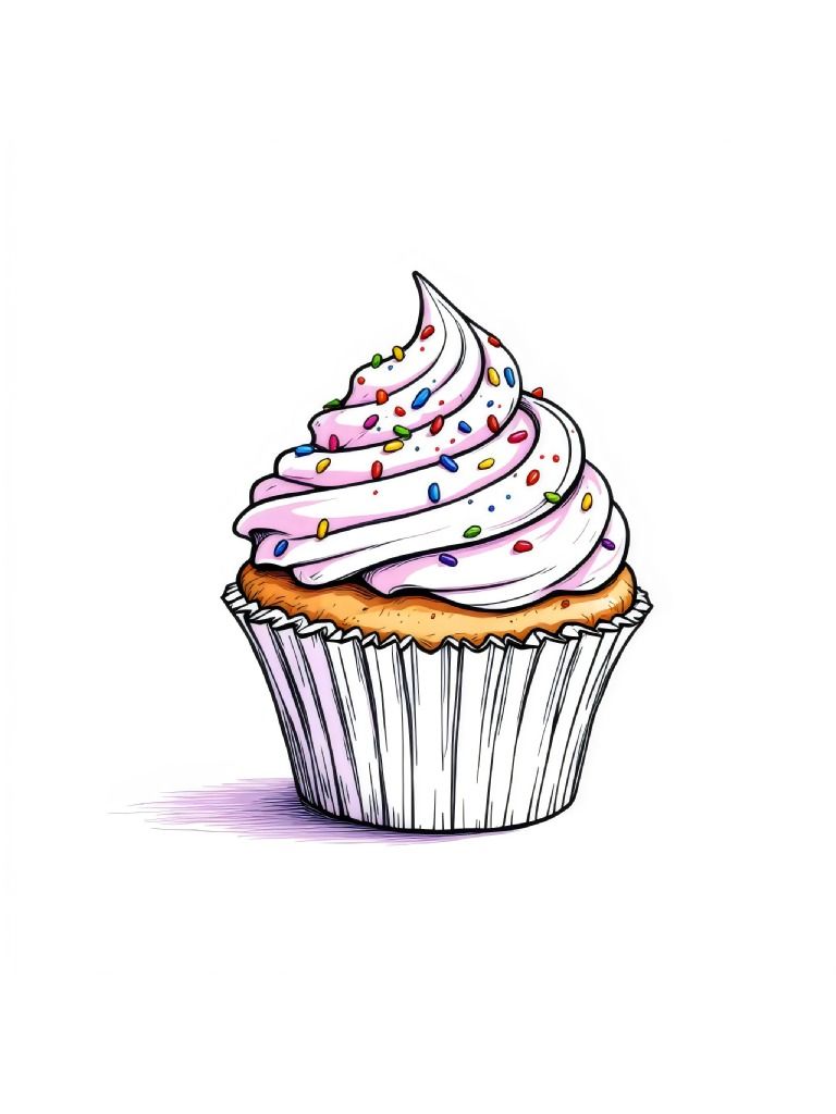 20 Elegant Cupcake Clipart Designs, Whimsical Cupcake Clipart, Vibrant Cupcake Graphics, Ornate Cupcake Illustrations product image (5)