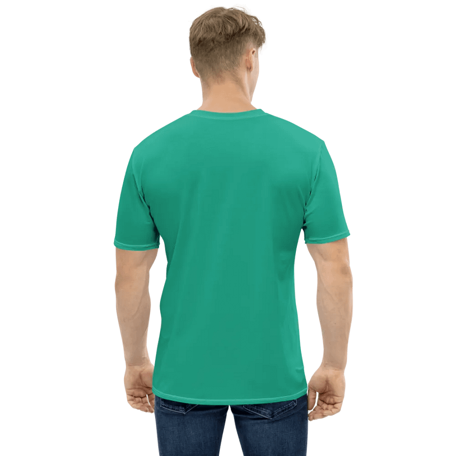 Plain Medium Sea Green Light Summer Men's Crewneck Polyester Heavyweight Premium T-Shirt by Treasure Pie product image (8)
