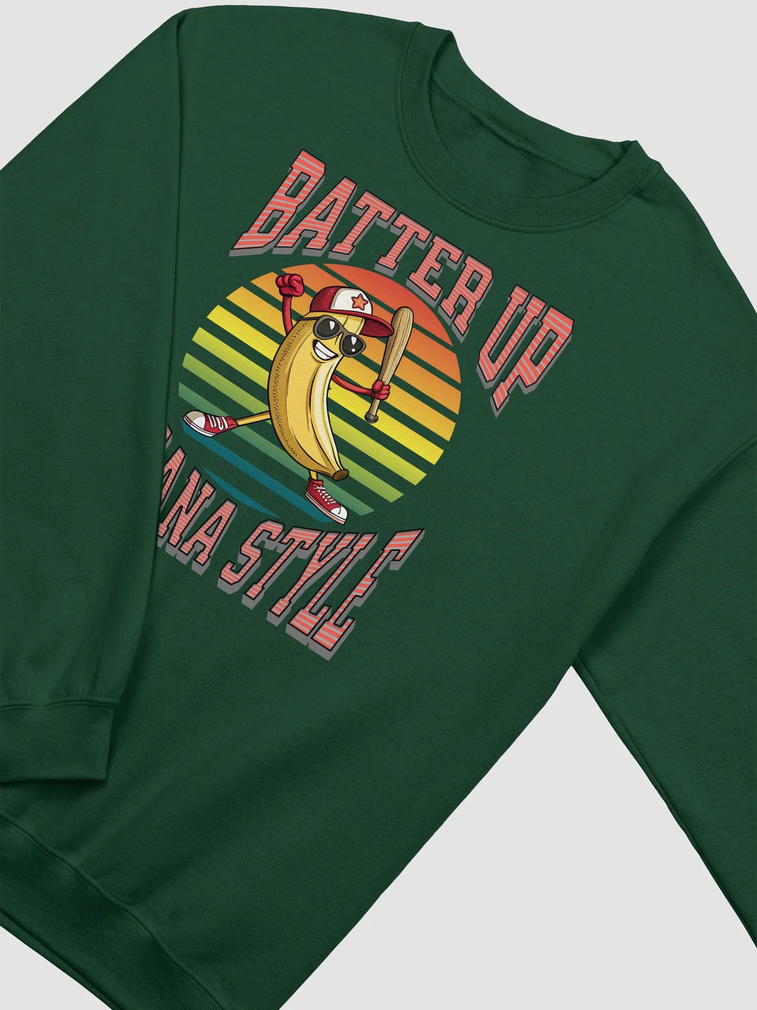 Batter Up Banana Style Baseball Crewneck Sweatshirt product image (2)