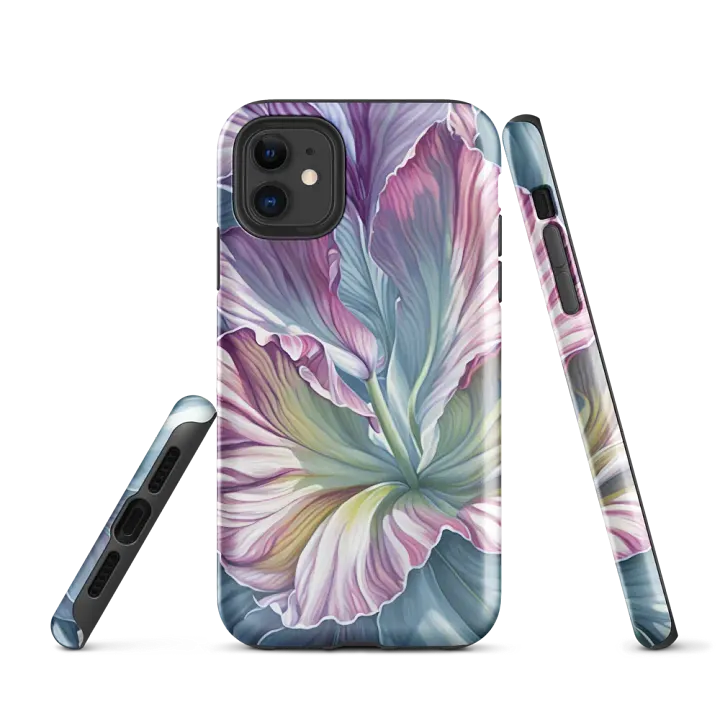 Tough Phone Case for iPhone® - Flower in Shades of Pink and Blue product image (1)