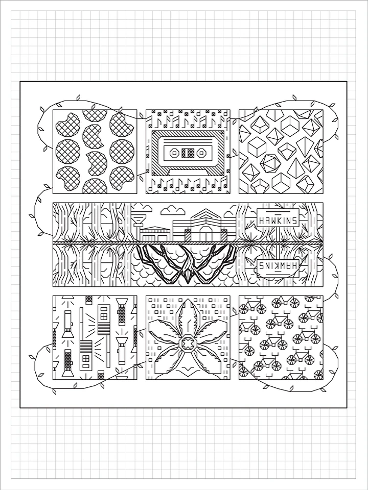 Strange Stuff • Blackwork Cross Stitch Pattern • PDF Digital Download product image (1)