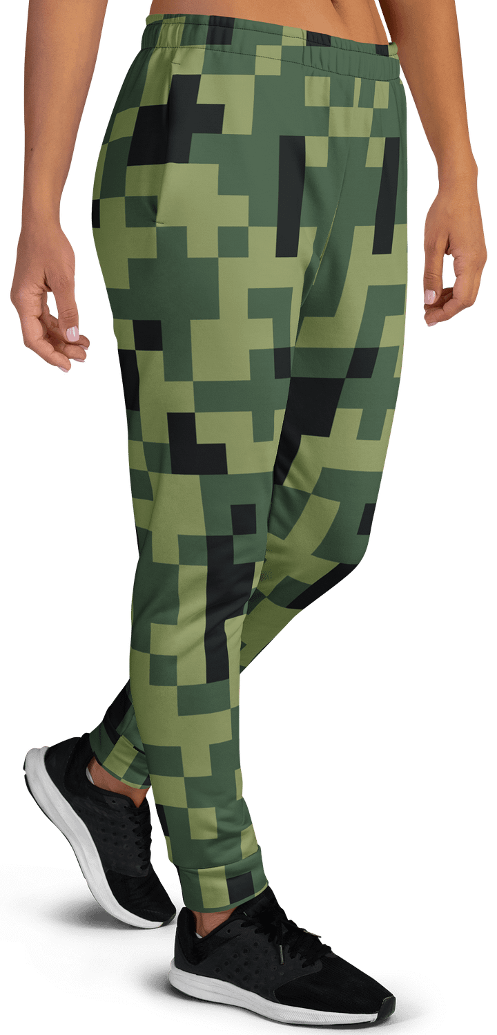 Military Green Camouflage Pixels Camo Pattern Women's Joggers product image (1)