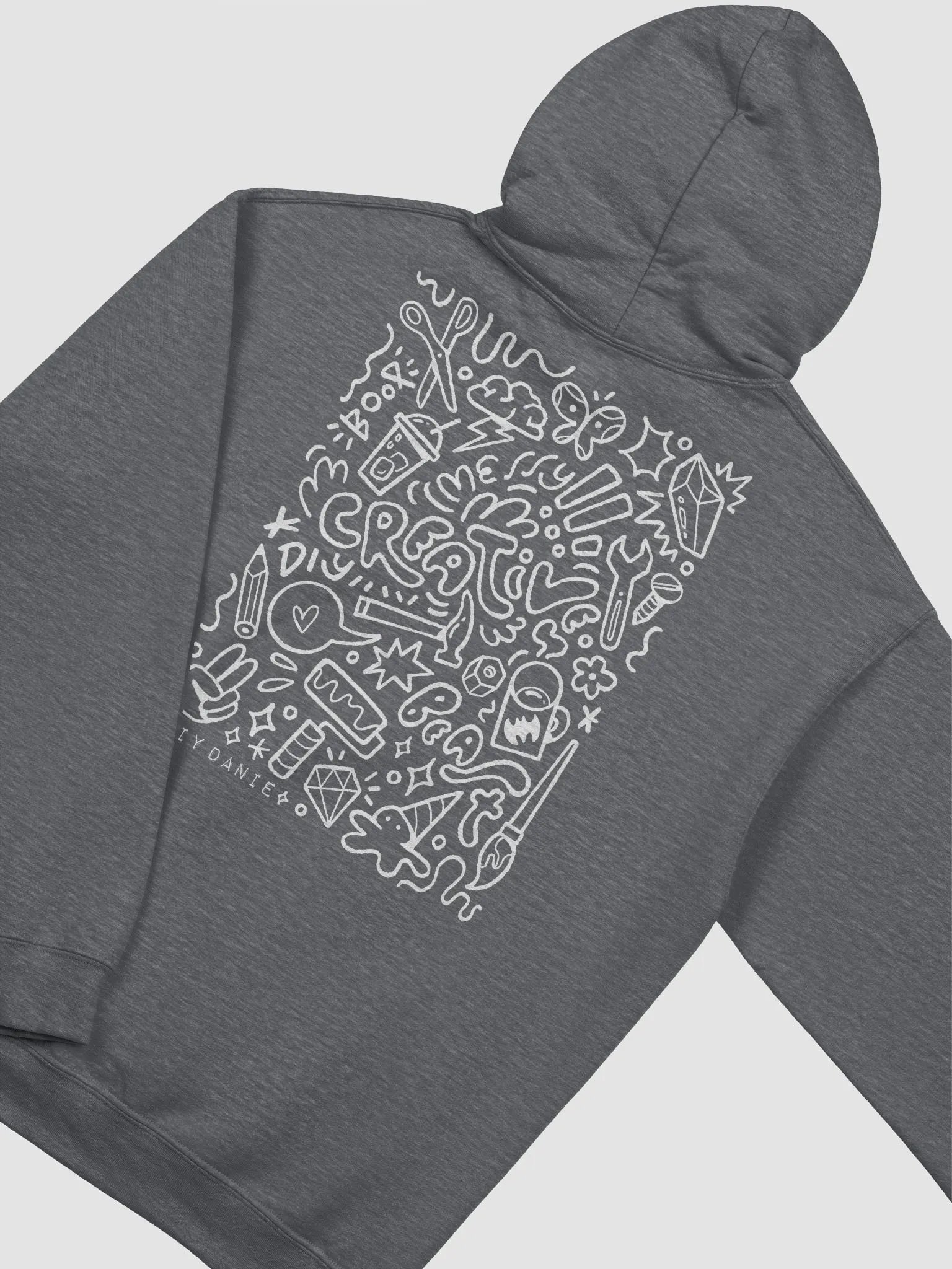 CREATIVE CHAOS HOODIE - White txt product image (1)