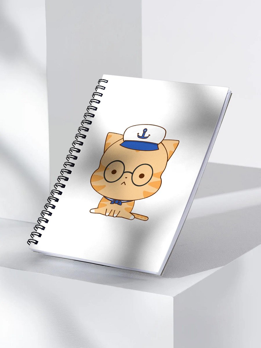 Captain Whiskers: The Nautical Qutie Cat Spiral Notebook product image (3)
