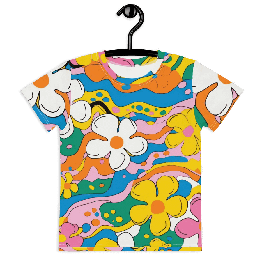 Retro Floral All-Over Print Kids T-Shirt product image (10)
