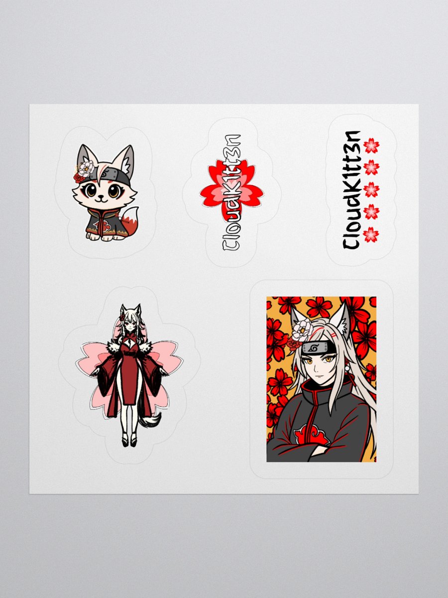 Akatsuki, Sakura, & Japanese Brush Sticker Sheet product image (1)