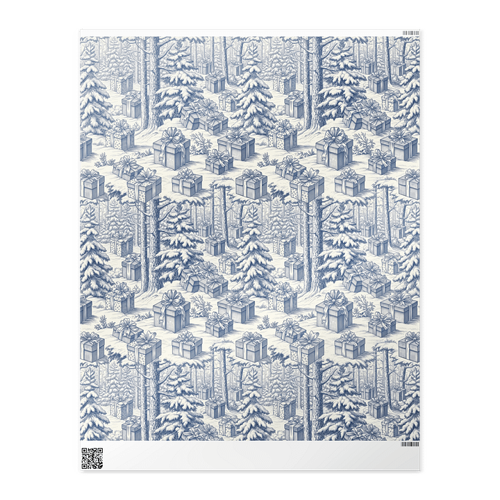 Vintage Winter Toile Chinoiserie Holiday Wrapping Paper product image (2)