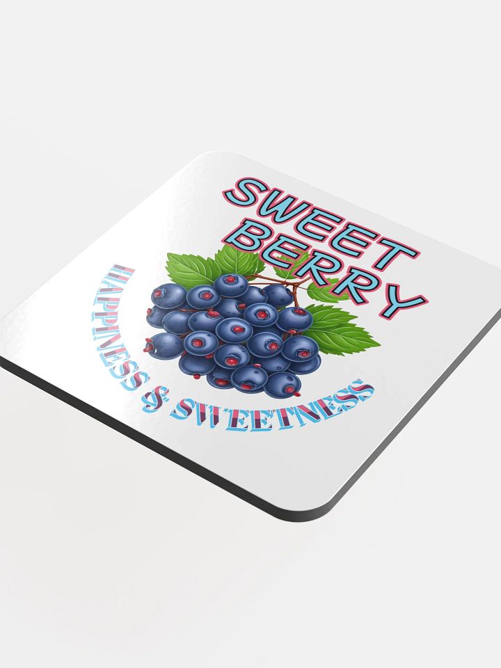 Sweet Berry Happiness And Sweetness Funky Glossed Cork Coaster product image (1)