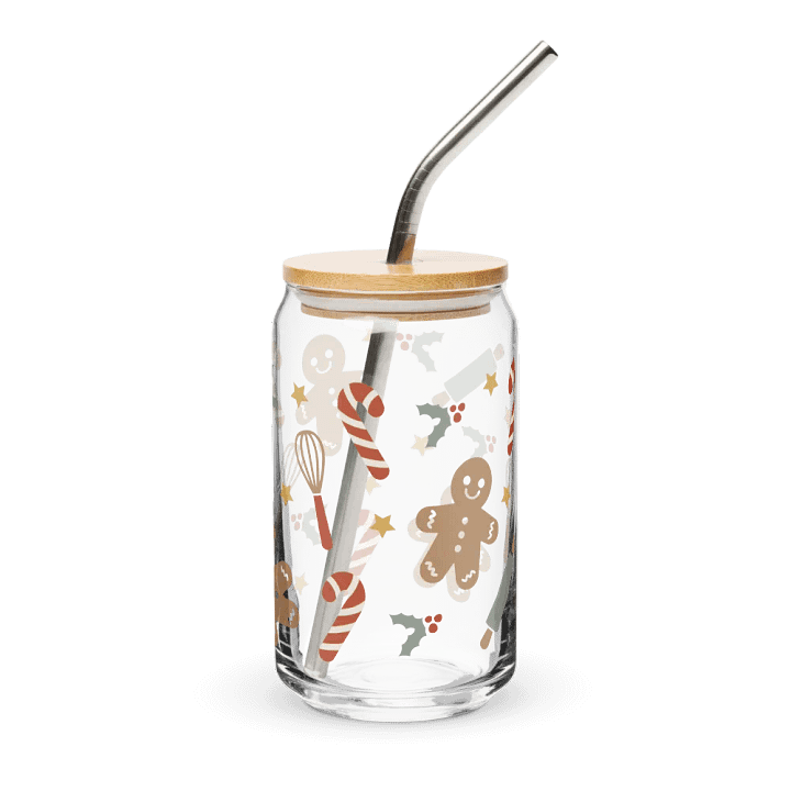 Gingerbread Man Baking Can-Shaped Glass (16oz) product image (1)