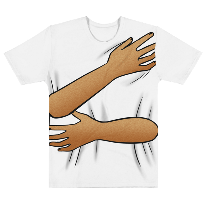 Back Hug T-Shirt (White shirt / brown skin tone) product image (1)