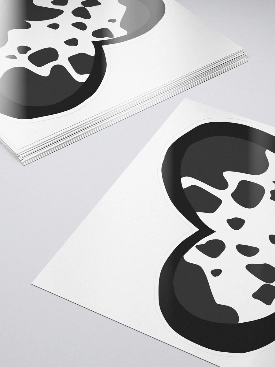 Little Moo Heart Sticker (Black and White) product image (5)