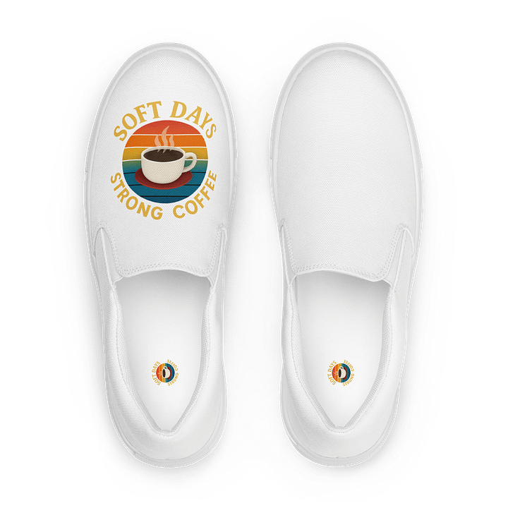 Retro Vibes Coffee Cup Women's Slip-On Shoes product image (1)