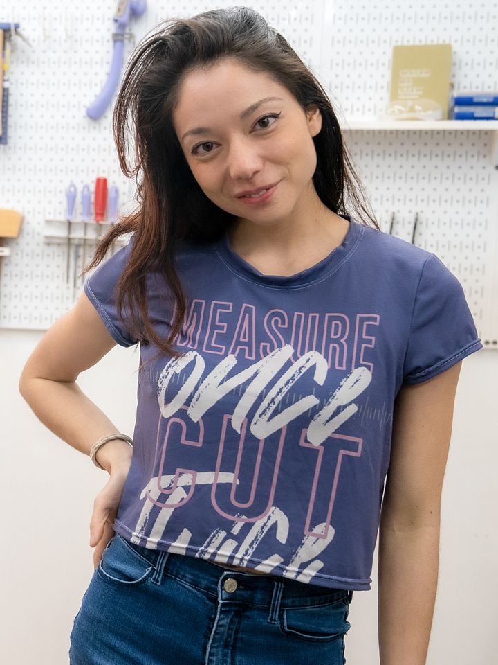 Measure Once Cut Twice Crop Top (Purple) product image (2)