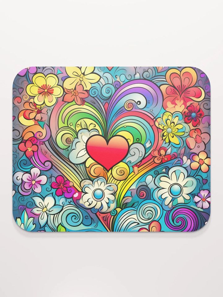 Hearts and Flowers in a Rainbow of Colors - Classic Mouse Pad product image (1)