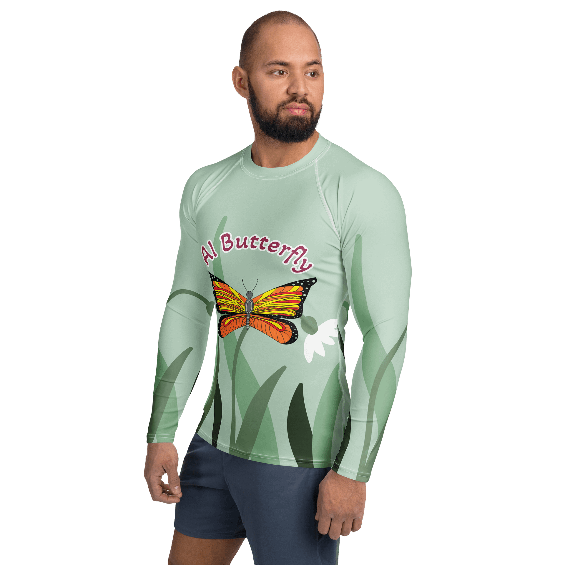 AI Butterfly Men's Rash Guard product image (3)
