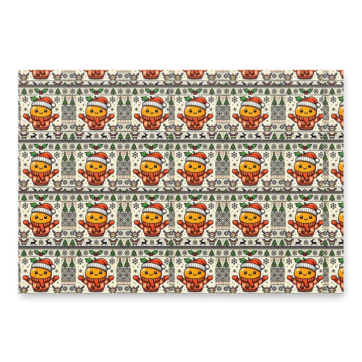 Tangerine Xmas Wrapping Paper Sheet Set product image (2)