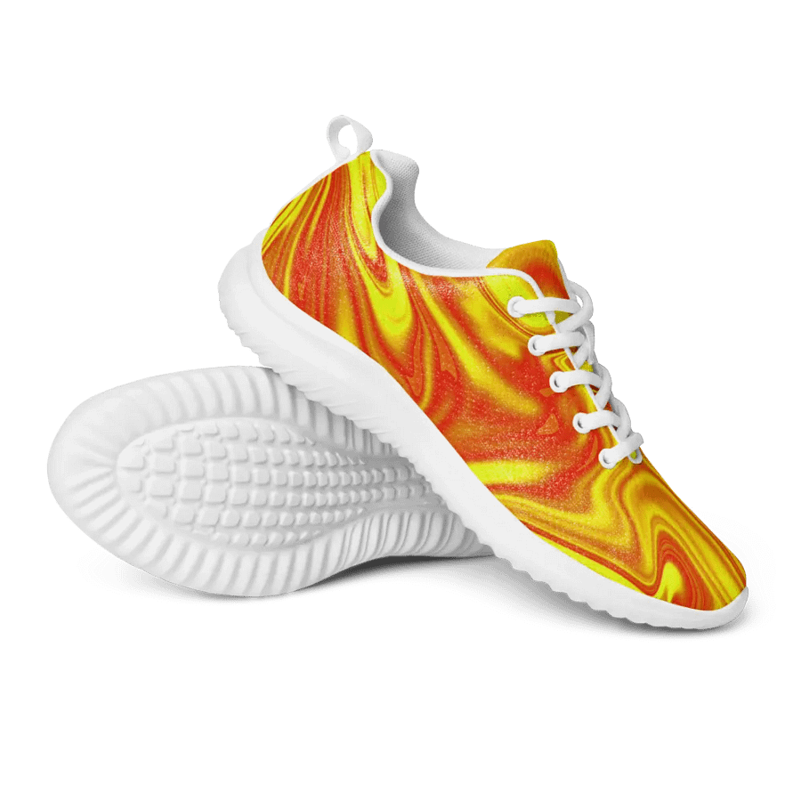 Women's Athletic Shoes - Yellow and Red Digital Fluid Art product image (7)