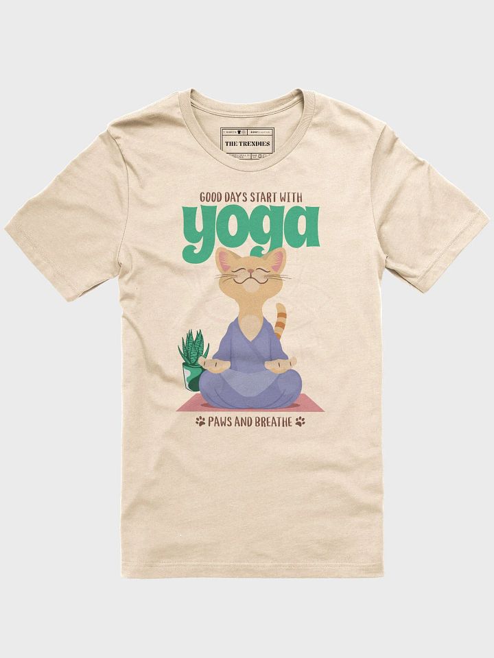 Good Days Start With Yoga Cat T-Shirt product image (1)