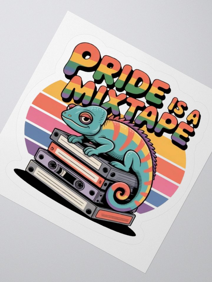 Pride is a Mixtape Sticker - Rainbow Chameleon Design product image (4)