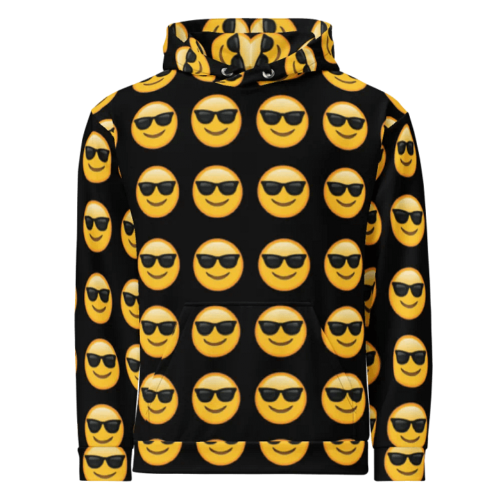 Cool Emoji - Black - All-Over Print Recycled Unisex Hoodie product image (1)