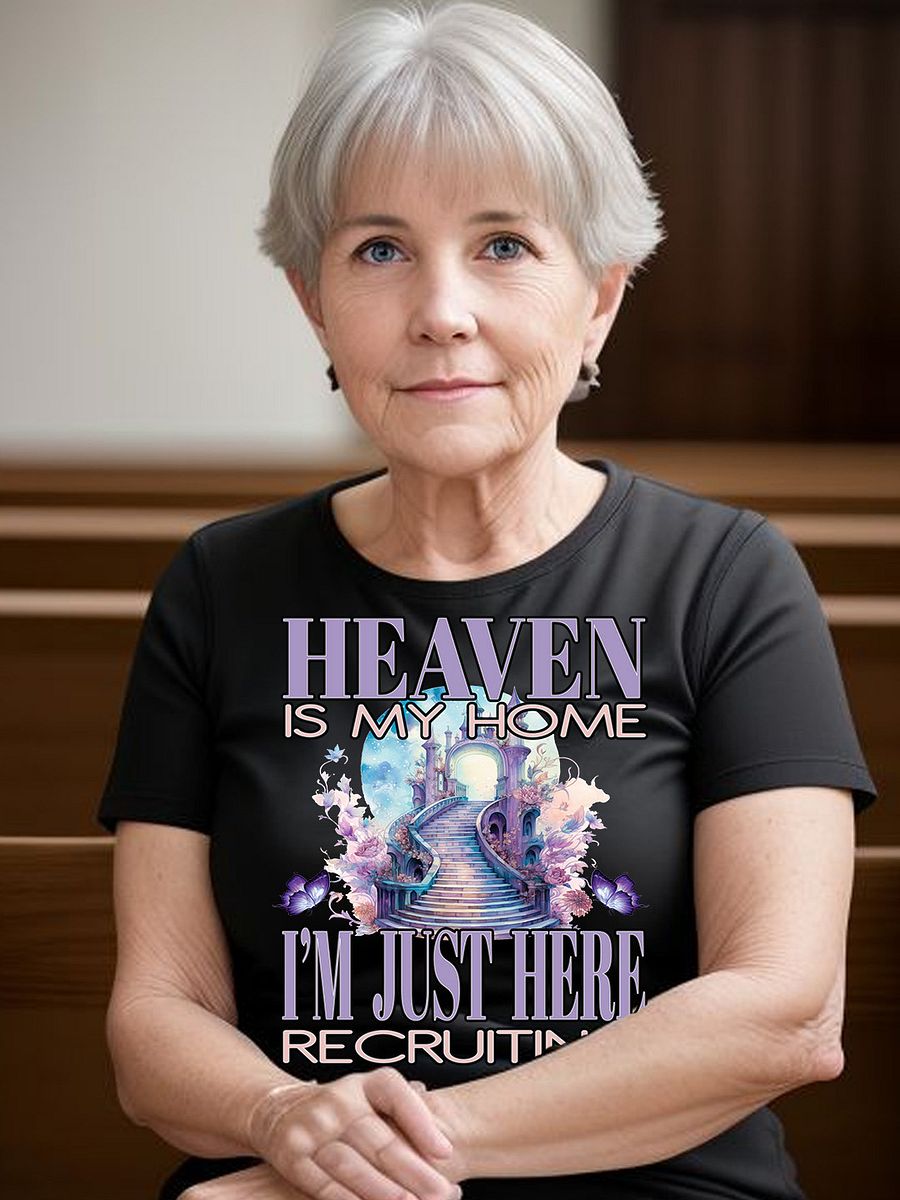Religious Heaven Is My Home I'm Just Here Recruiting Christian God Jesus Angels Lord T-Shirt product image (1)