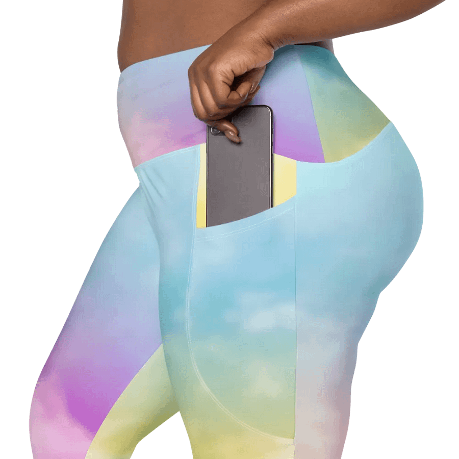 Blur cloud rainbow Design Leggings with Pocket - V3 product image (12)