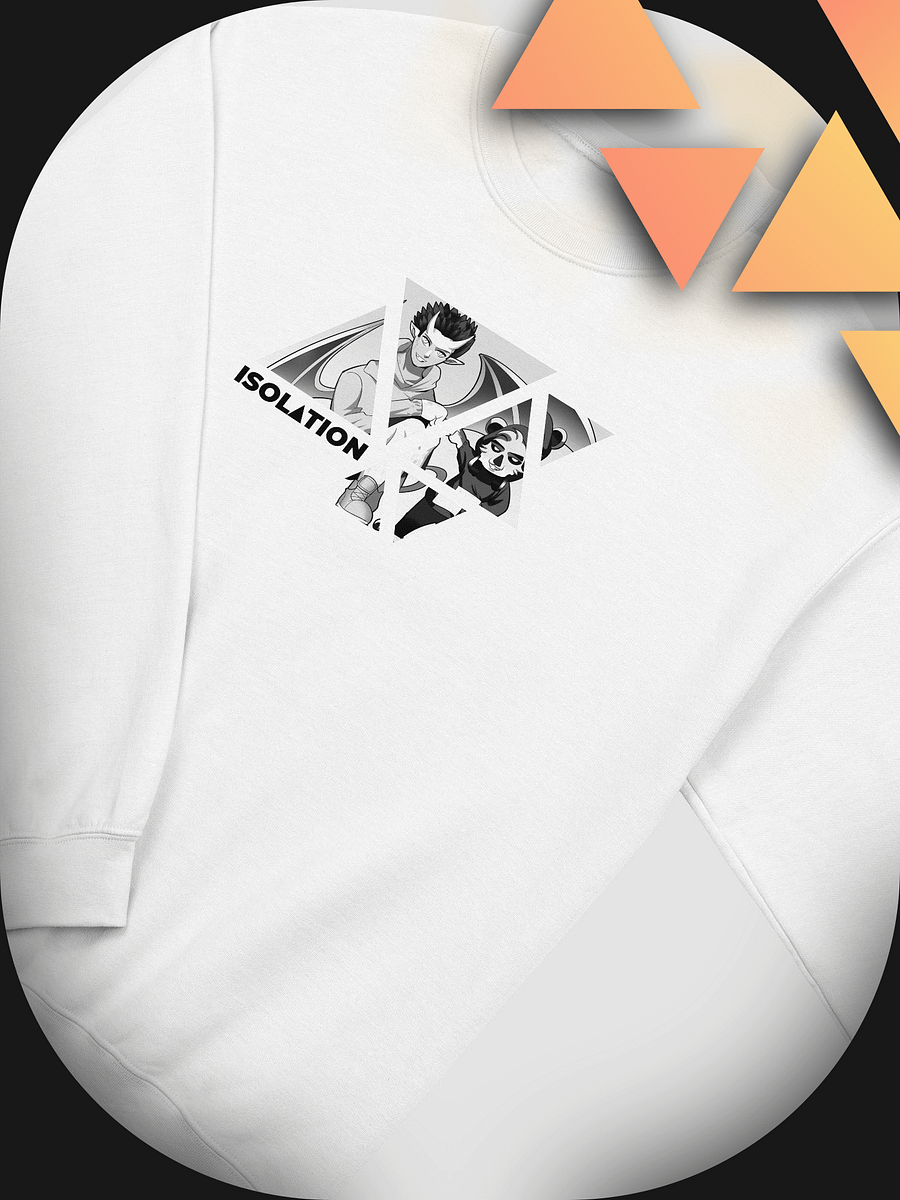 ISOL▲TION — S&J DUO — CREWNECK SWEATSHIRT — B&W TRIANGLES product image (1)