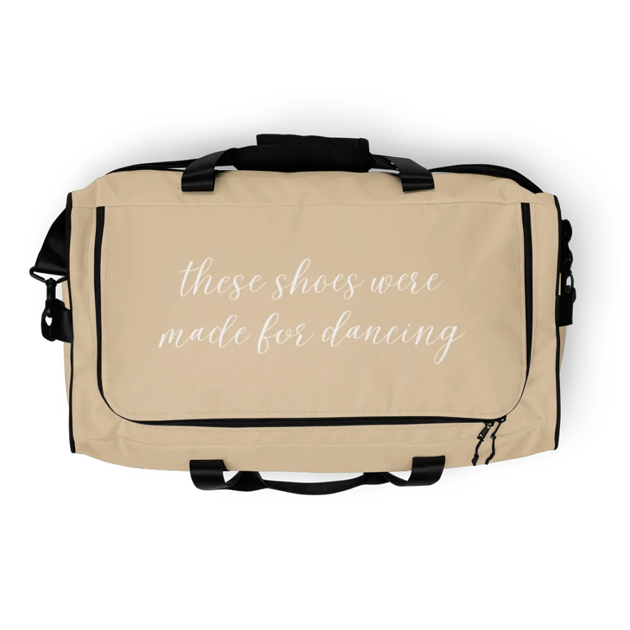 Large Dance Bag | Tan with White Logo and Quote product image (2)