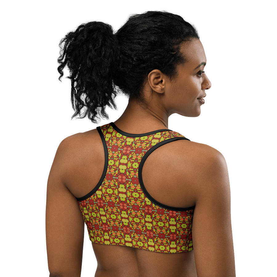 Tomato Glow – Vibrant Pattern Basic Sports Bra product image (2)
