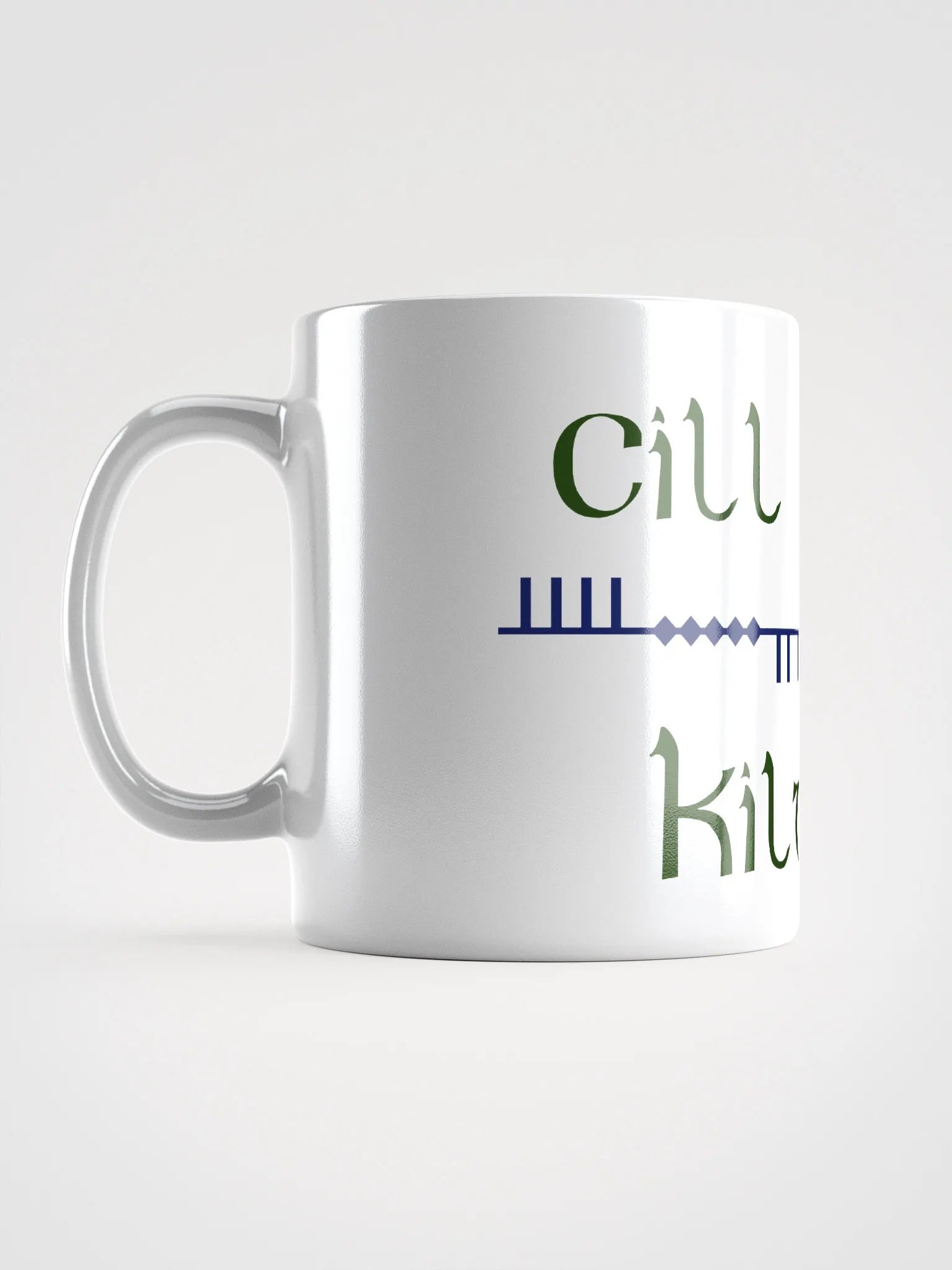 Cill Dara/Kildare Celtic Scholastic style Ogham Script White Glossy Mug product image (6)