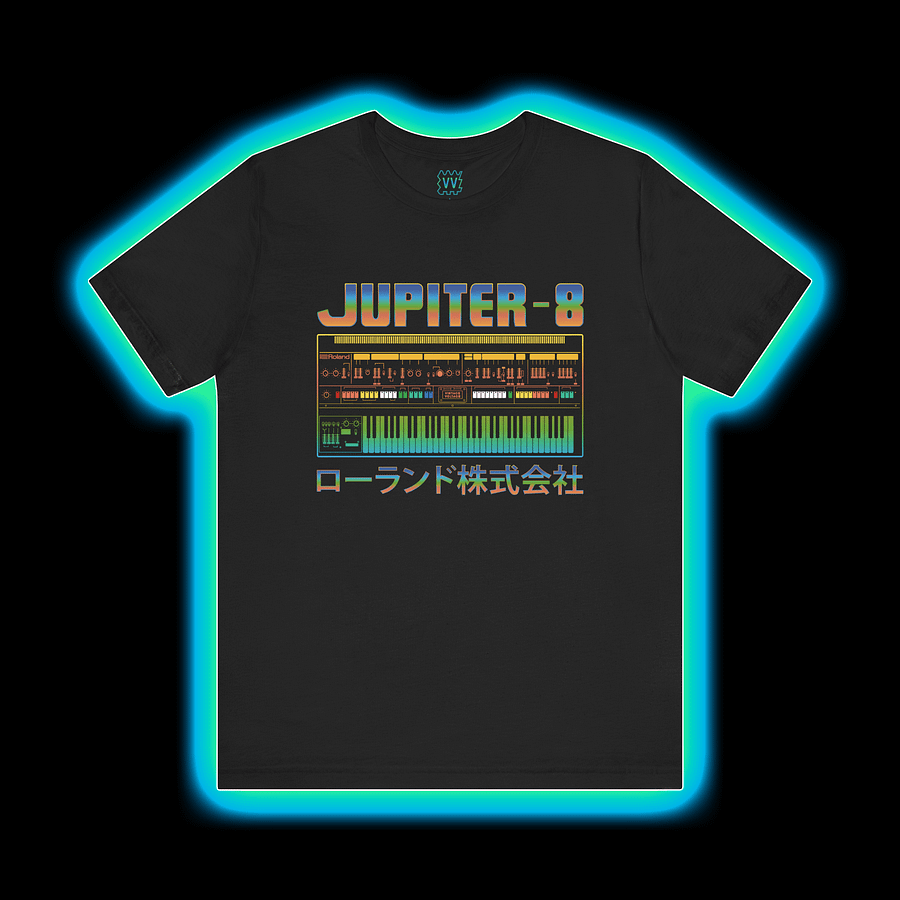 Jupiter 8 T-Shirt - Roland JP-8 Classic Synthesizer) by Vintage Voltage (COLOUR PRINT A) product image (1)