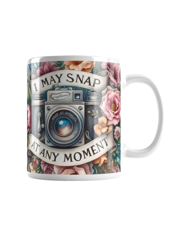 Vintage Camera Floral White Glossy Mug product image (2)