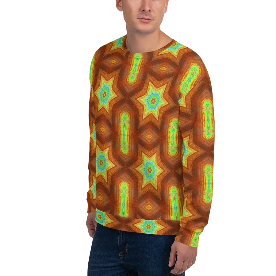 Abstract Retro Repeating Stars Unisex All Over Print Sweatshirt product image (4)