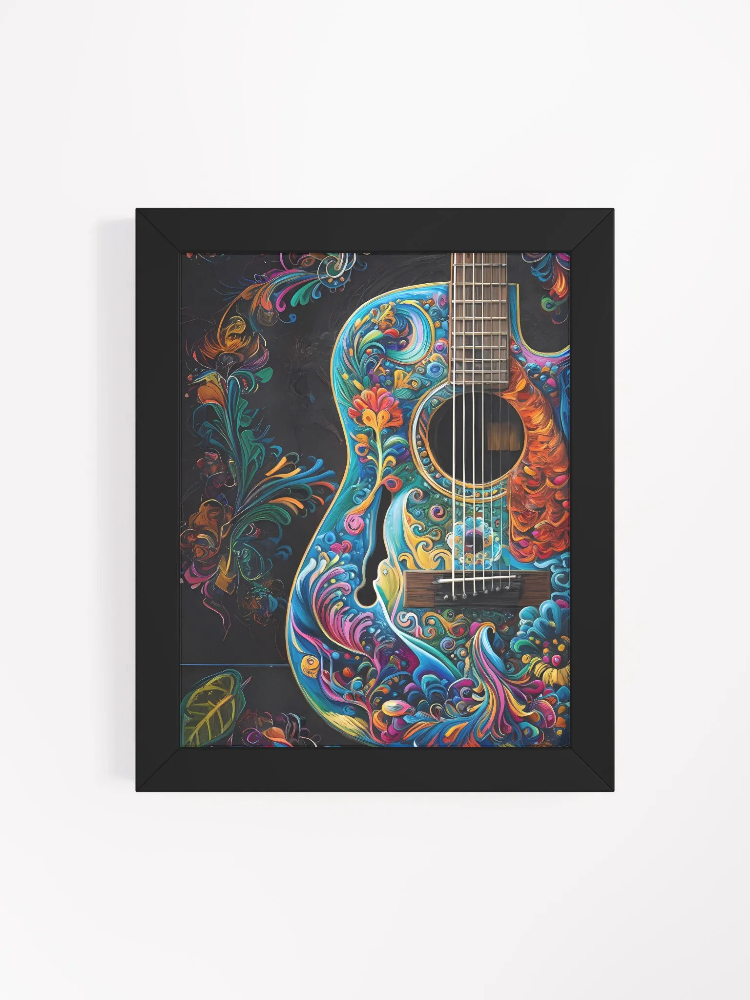 Floral Harmony Acoustic Guitar Poster product image (5)