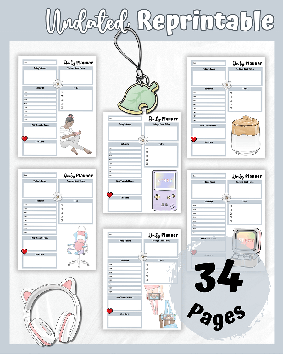 Grey Printable Planner - Gamer Themed product image (3)